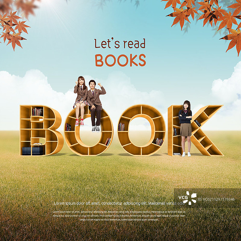 秋季阅读促销海报图片素材