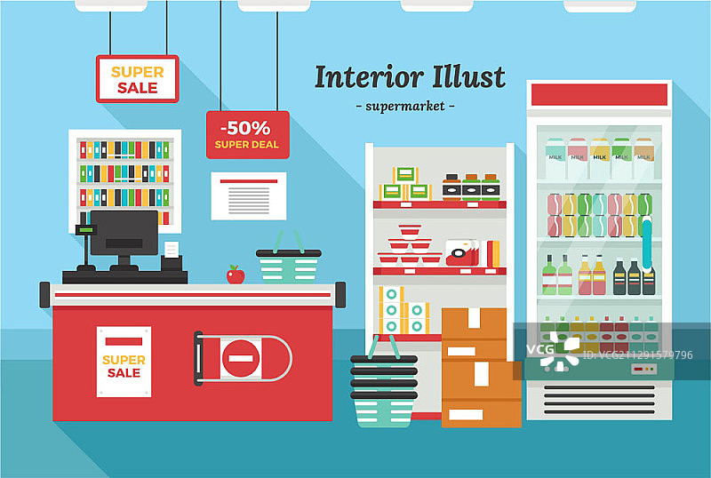 超市矢量插画图片素材