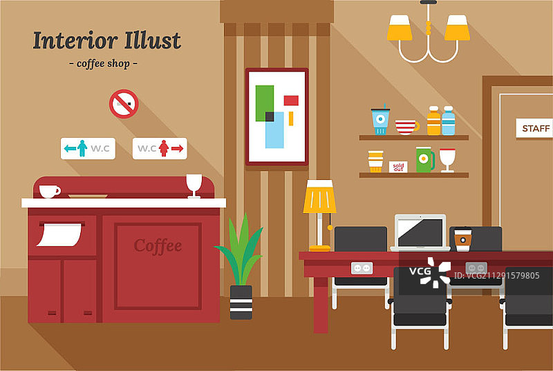 咖啡店矢量图图片素材