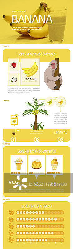 香蕉信息图表矢量模板图片素材