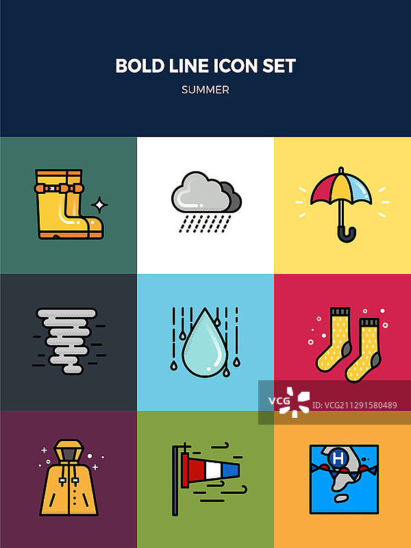 粗体线条图标集矢量素材图片素材