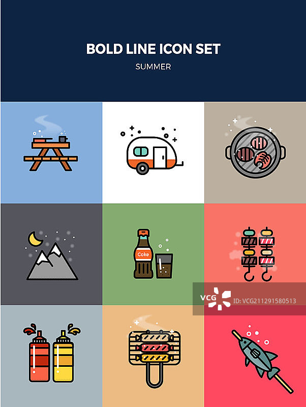 粗体线条图标集矢量素材图片素材