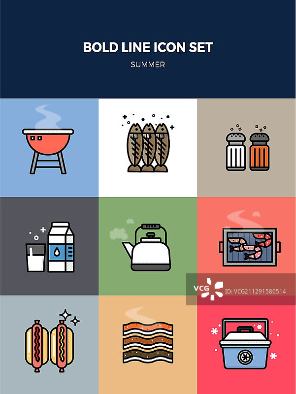 粗体线条图标集矢量素材图片素材