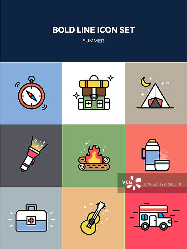 粗体线条图标集矢量素材图片素材