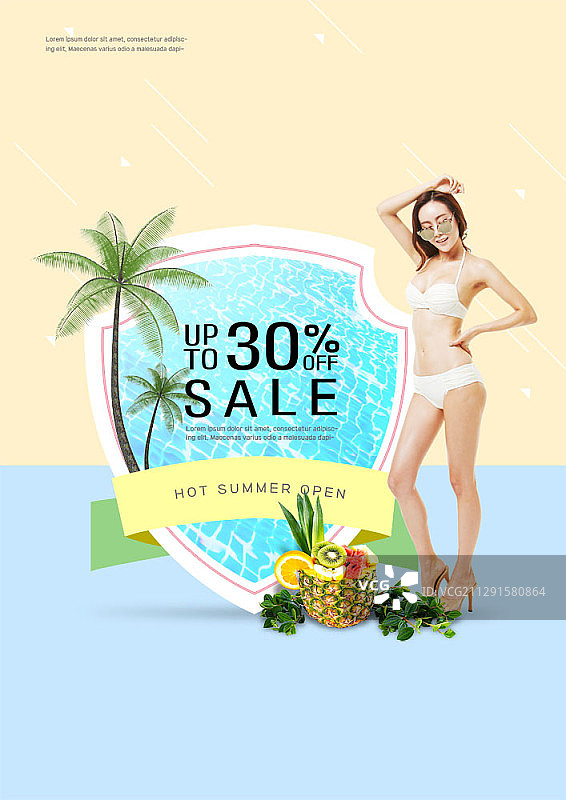 含韩国模特的夏季促销广告图片素材