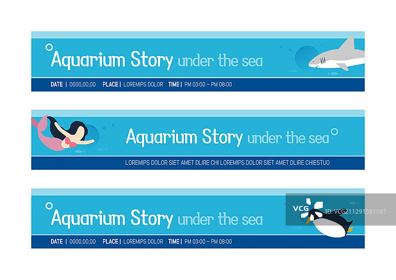 水平矢量banner模板集图片素材