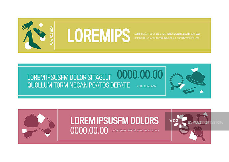 水平矢量banner模板集图片素材