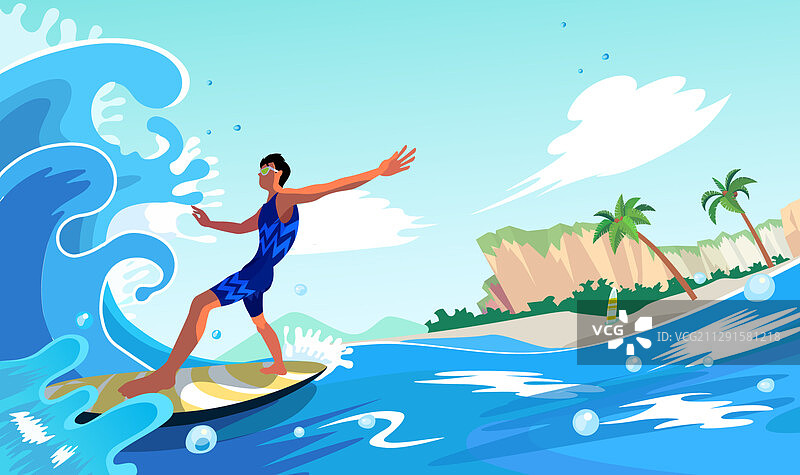 夏季休闲活动主题矢量素材图片素材