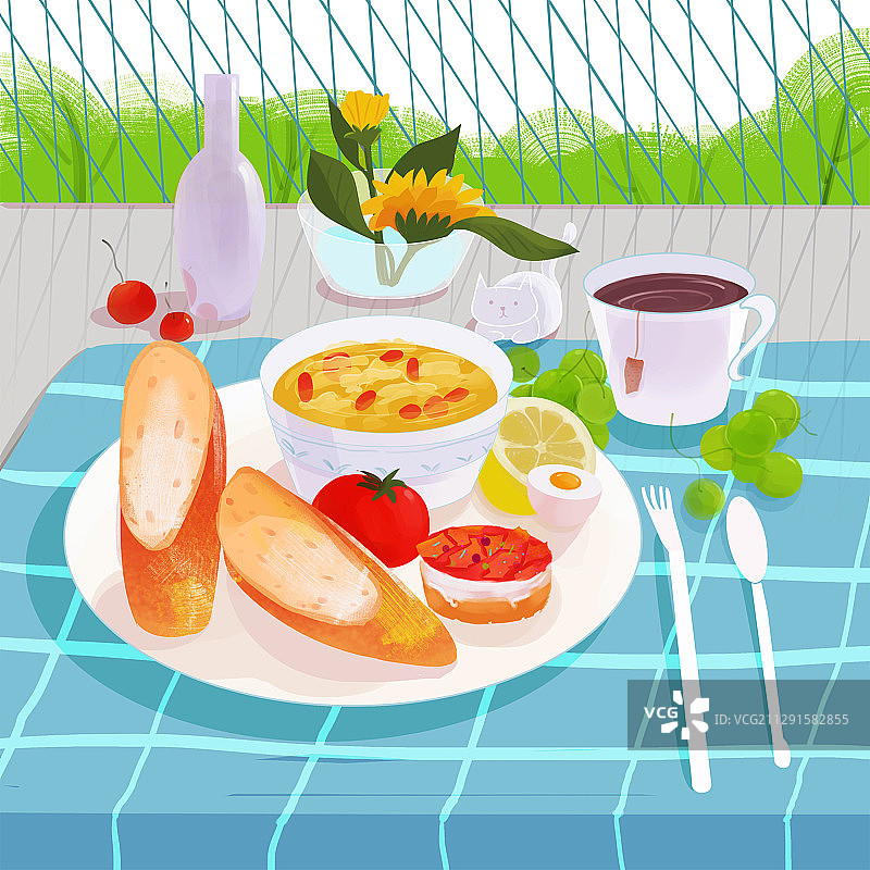 原创小清新美味食物插画图片素材