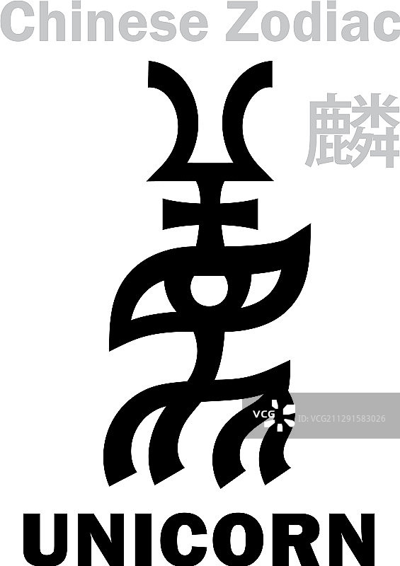 中国十二生肖独角兽占星符号图片素材