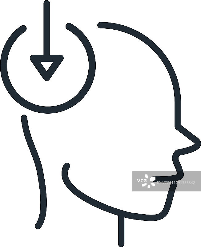 阿尔茨海默病神经脑损伤线条图片素材