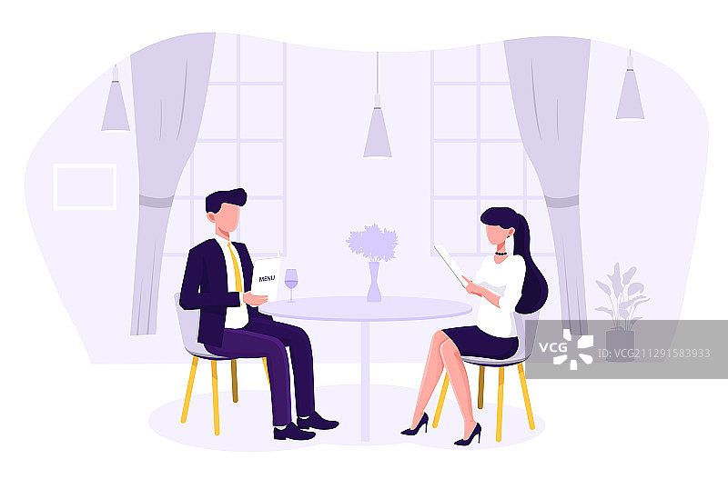 在餐厅用餐的幸福情侣图片素材