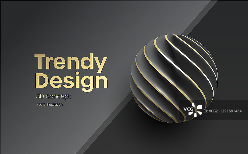 黑色纸裁剪3D立体球体图片素材