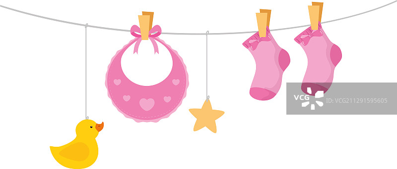 袜子挂着的可爱宝宝图片素材