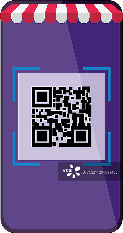 智能手机中的二维码设计图片素材