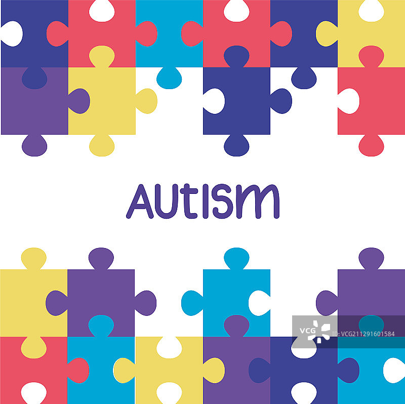 世界自闭症日与拼图碎片图片素材
