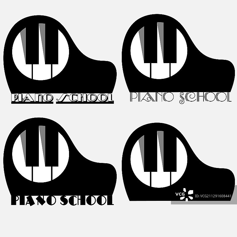 黑色简约钢琴音乐学校艺术标志图片素材
