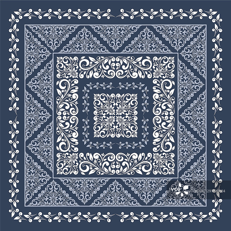 复古风格方巾方形框架模板图片素材