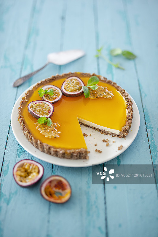 百香果芝士蛋糕图片素材