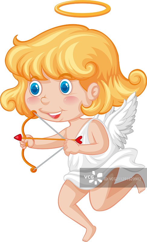 可爱丘比特与心箭的情人节主题图片素材