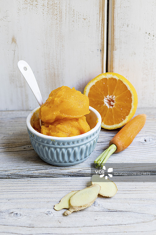 胡萝卜姜汁橙子冰糕图片素材