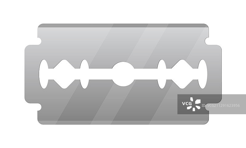 白色背景上的不锈钢剃须刀片图片素材