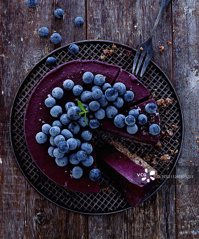冰镇浆果蓝莓派图片素材