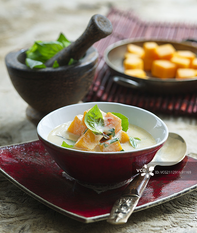 椰奶泰式南瓜汤图片素材