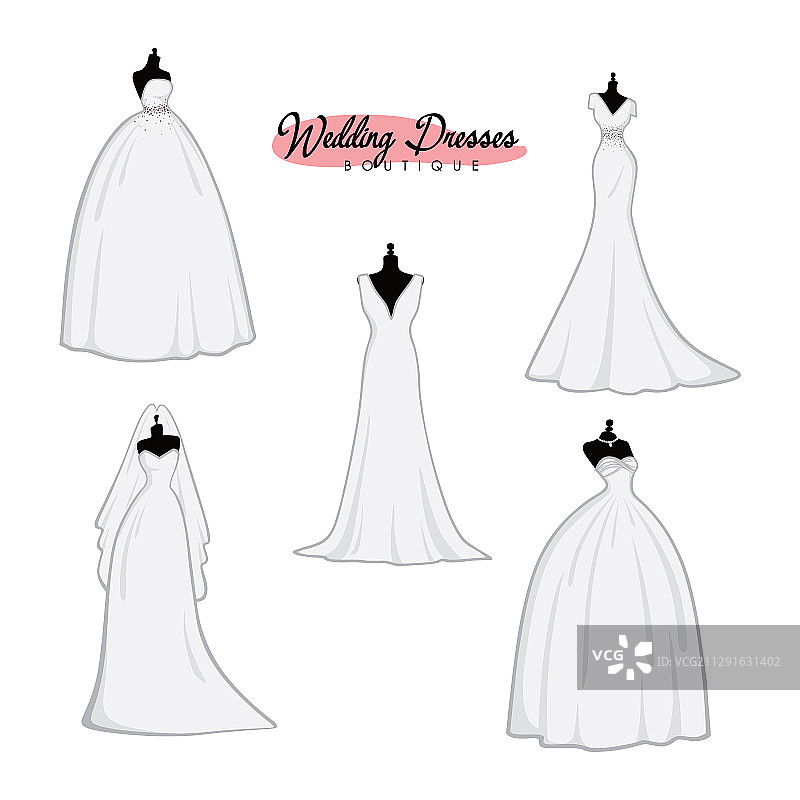 单色新娘礼服精品店Logo创意合集图片素材