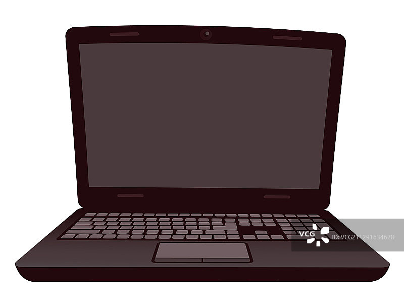 已开启的黑色笔记本电脑图片素材