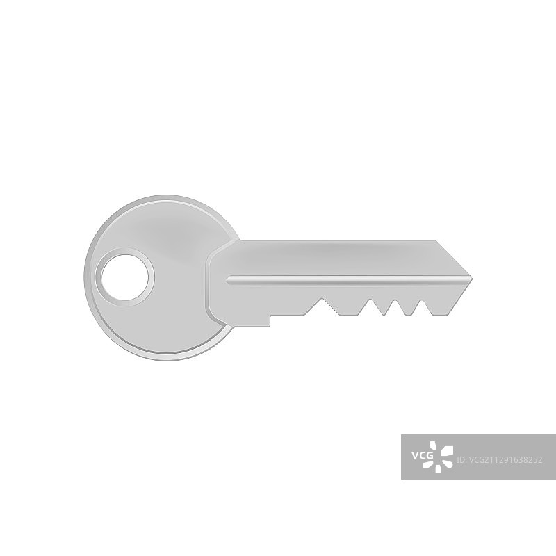 门锁钥匙逼真图，白色背景图片素材