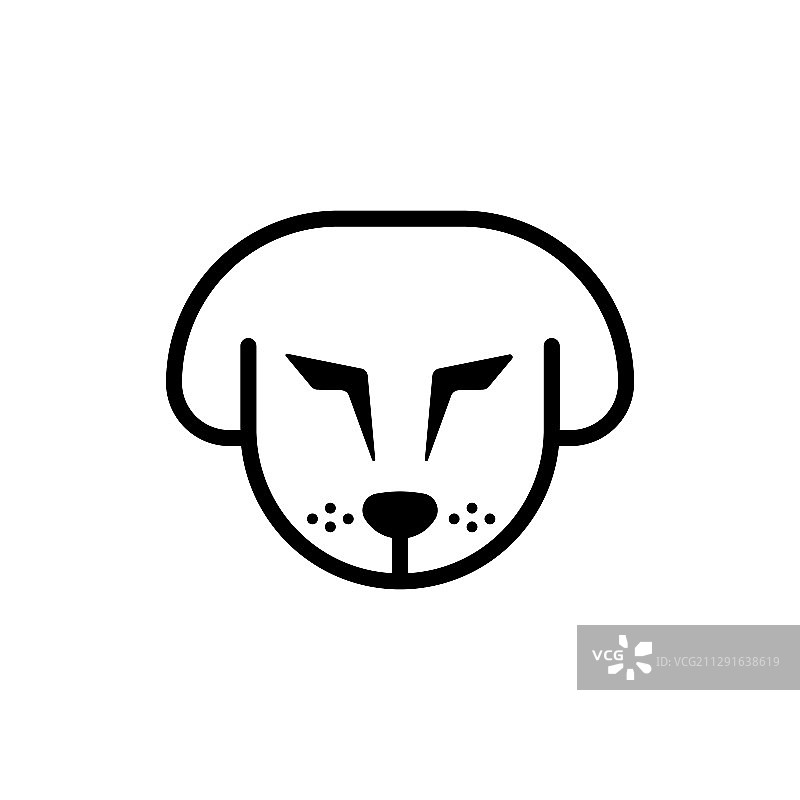 白色背景上的小狗脸图标图片素材