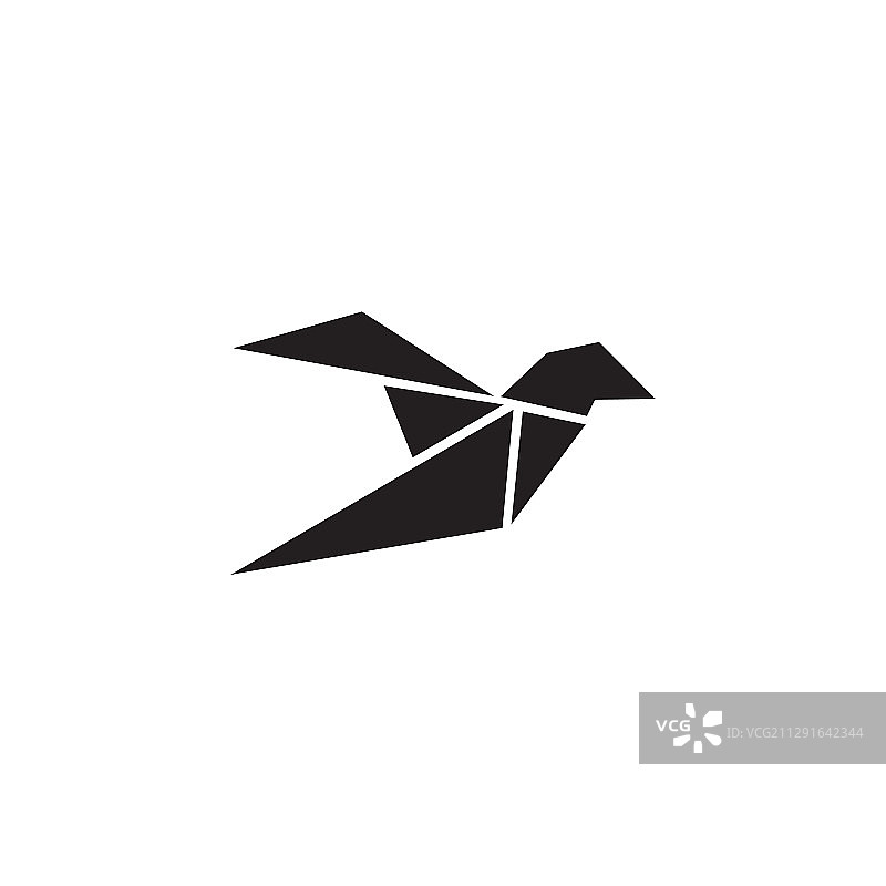 折纸鸟图标logo设计模板图片素材
