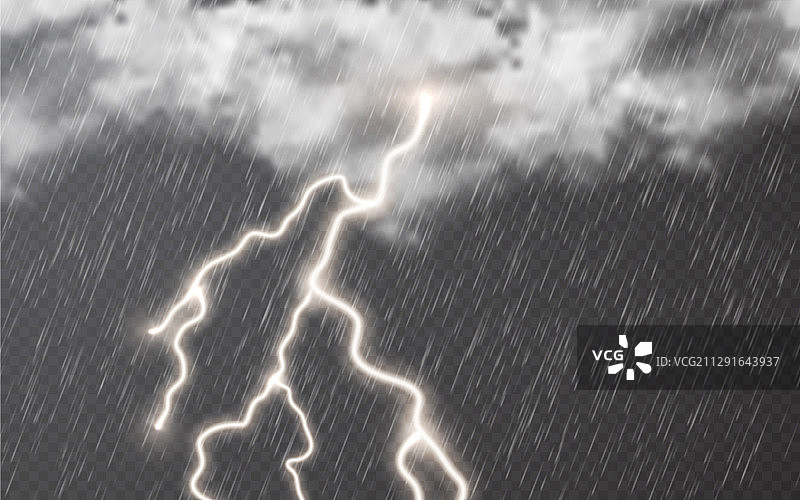 云层和闪电中的雨滴图片素材
