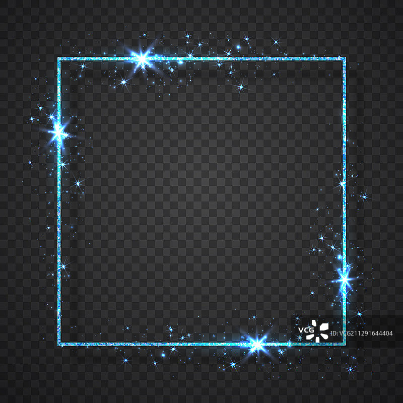 蓝色闪光复古发光边框图片素材