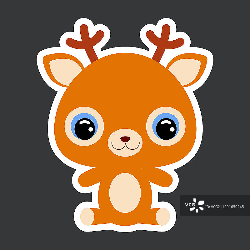 儿童贴纸可爱小坐鹿图片素材