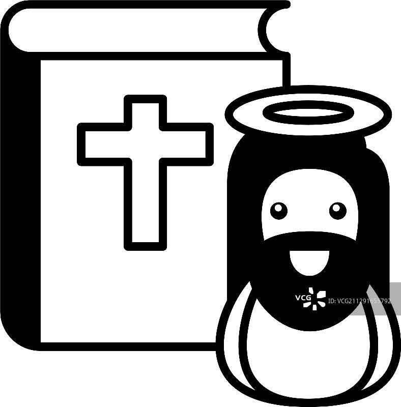 白色背景上的耶稣基督宗教符号图片素材