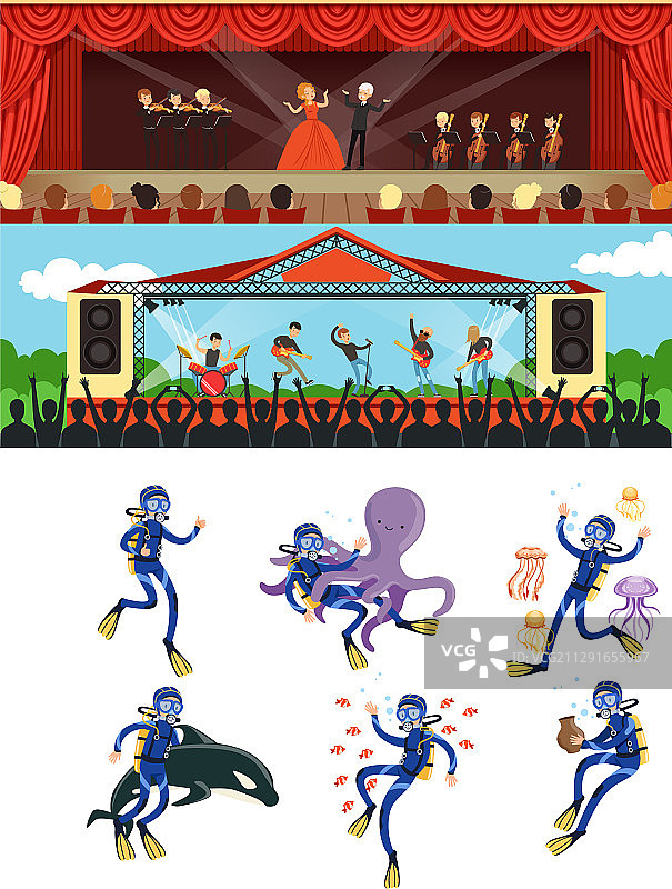 水肺潜水员水下潜水合集图片素材