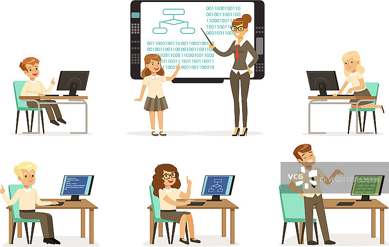 学生学习编程图片素材