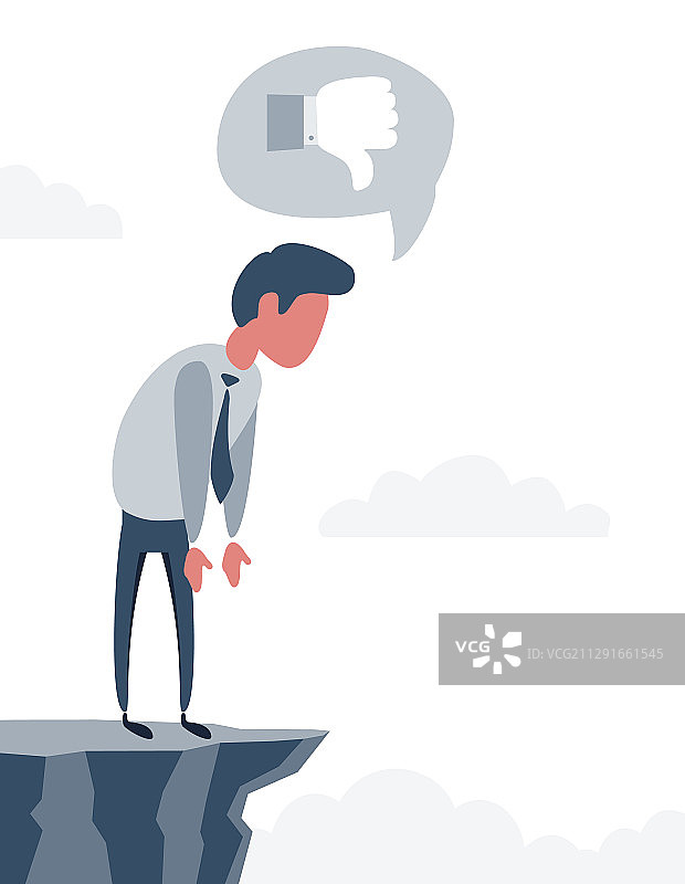 站在山顶俯瞰天空的商人图片素材