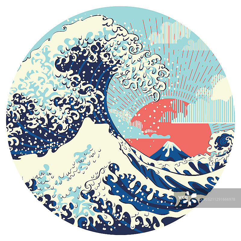 复古巨浪设计图片素材