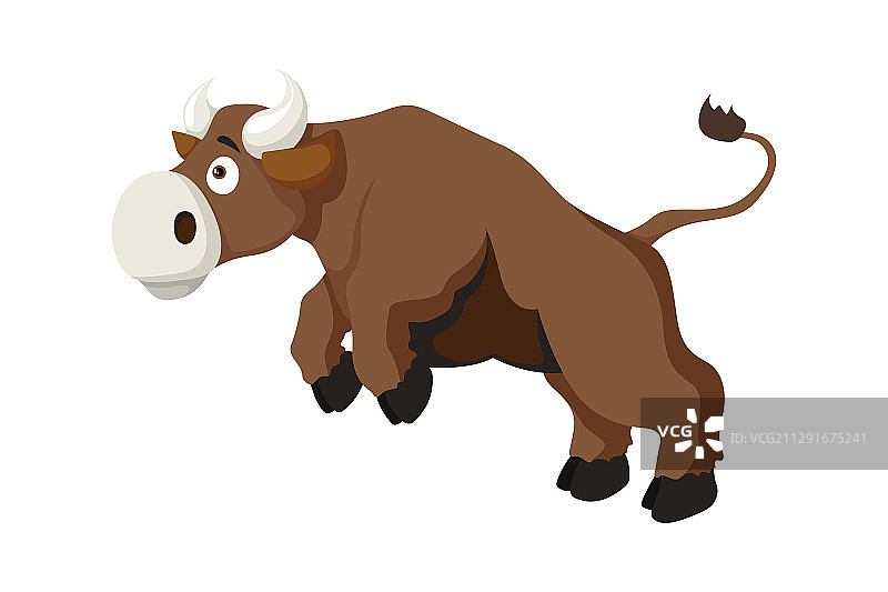 卡通风格的公牛农场图片素材