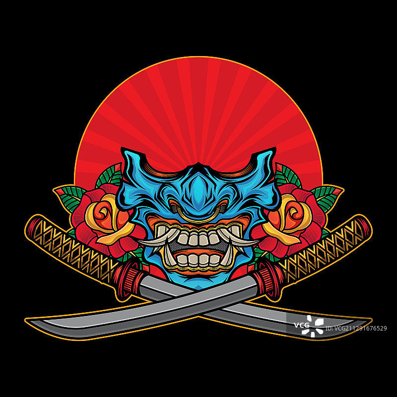 日本武士面具图片素材