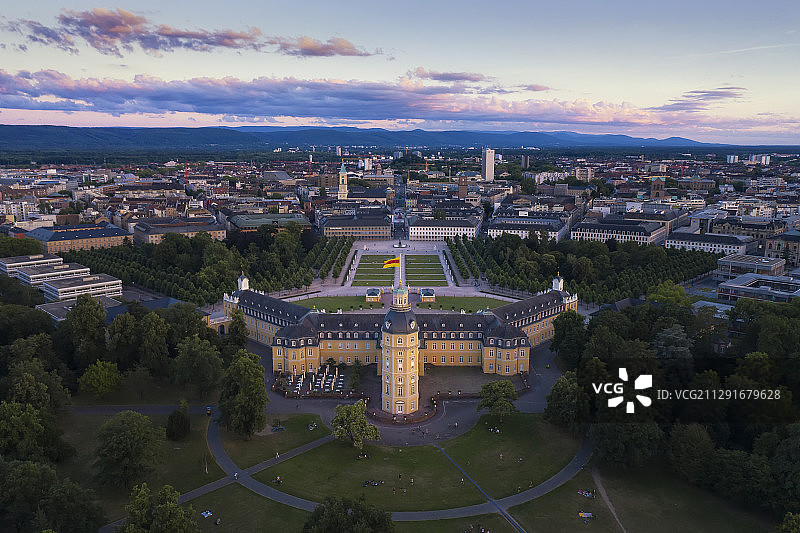 卡尔斯鲁厄日落图片素材