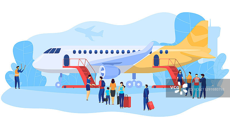 乘客在机场登机图片素材