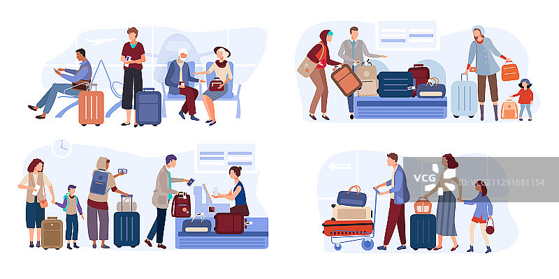 机场候机厅里的旅客图片素材