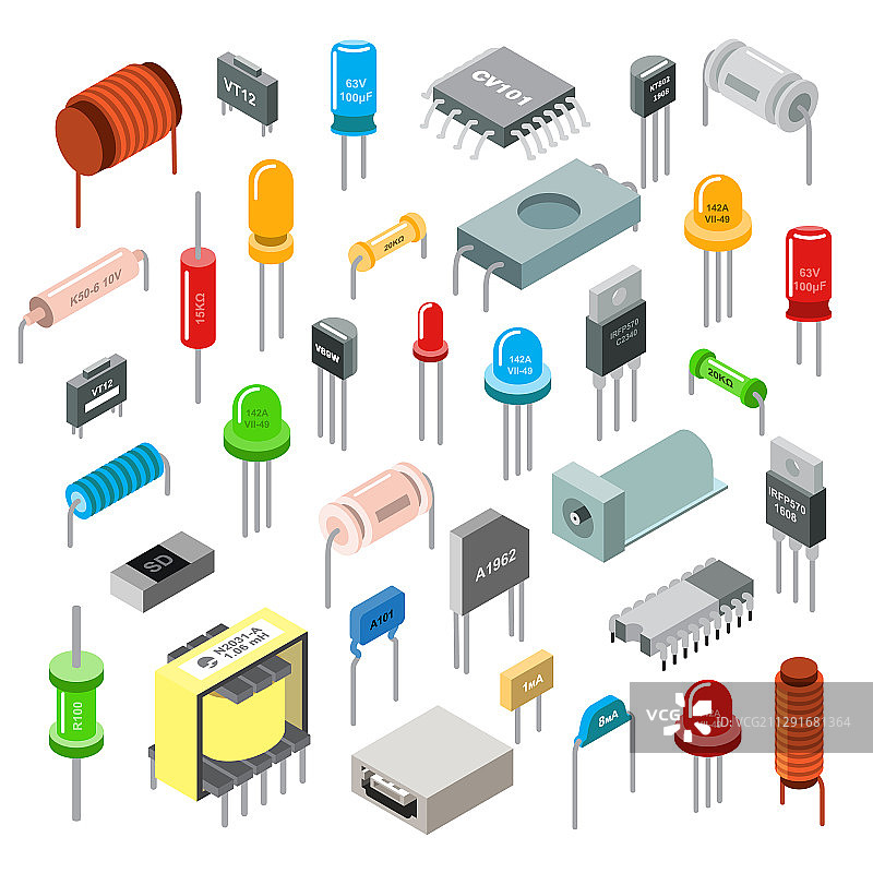 电子元件2.5D模型图片素材