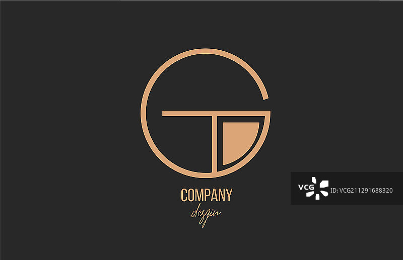 字母G花卉复古图标标志图片素材