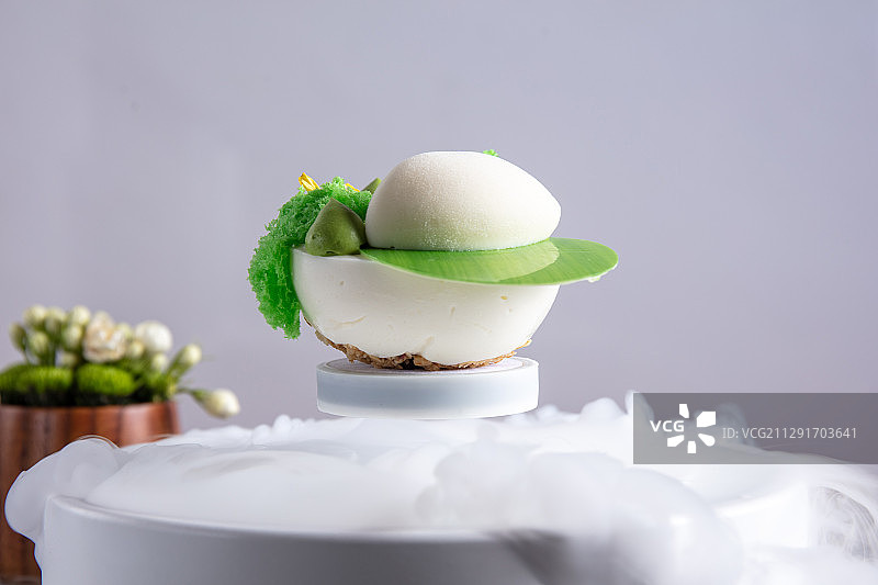 抹茶奶油甜品图片素材