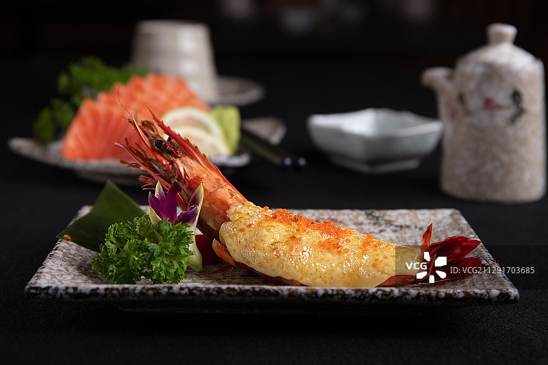 芝士焗大虾图片素材